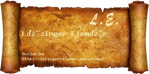 Lézinger Elemér névjegykártya